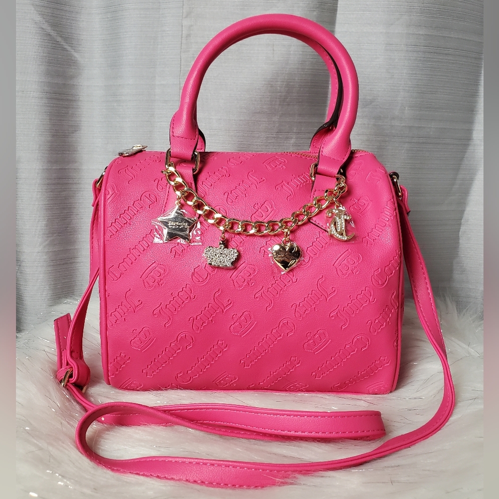 JUICY COUTURE pink flash not your babe satchel crossbody bag